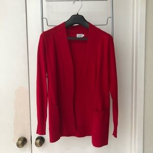 Red Long Sleeve Cardigan